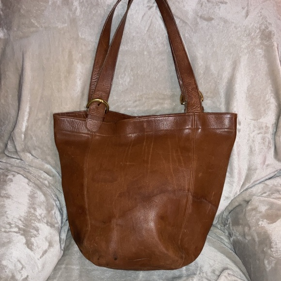 Coach Brown Leather Tote Bag vintage hobo XL duffle purse 4082 brown large - Picture 5 of 16